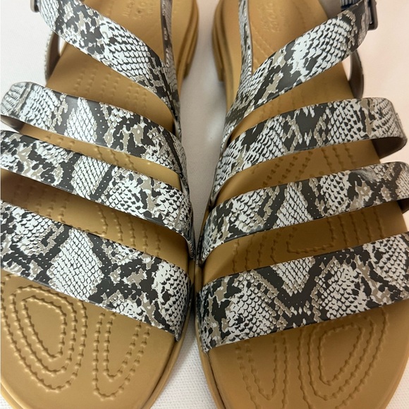 Crocs Iconic Comfort Snakeskin Print Slingback Sandals W 10 - Picture 3 of 7